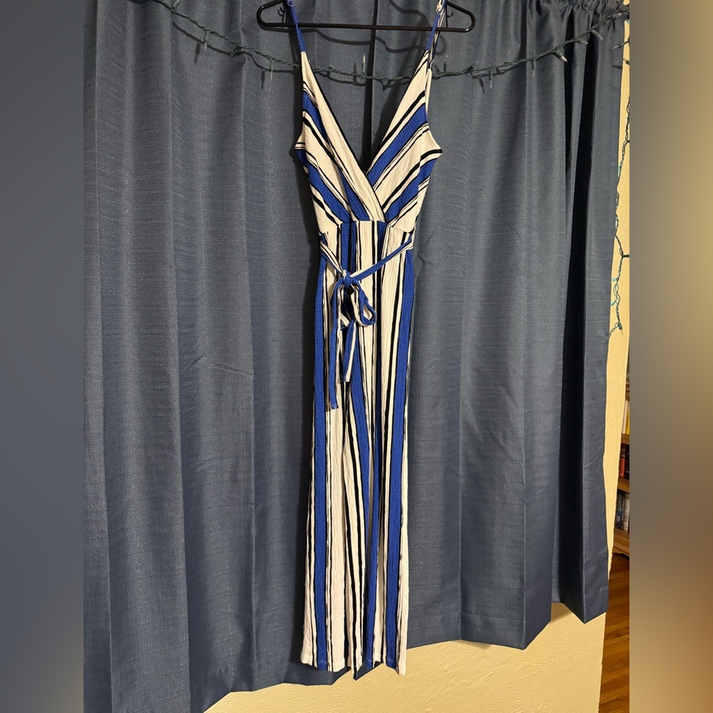 Love Tree Blue and Black Striped Top